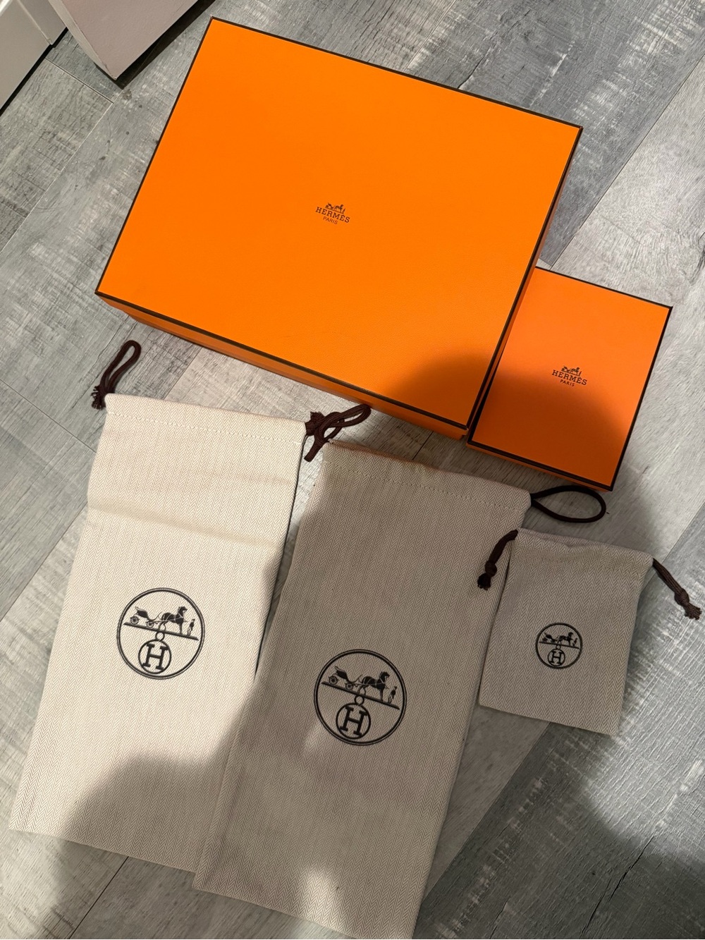 Hermes Orange Box Set with Dust Bags